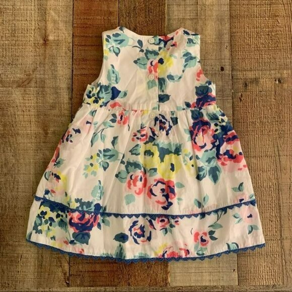 Baby Boden girls size 3-6 months colorful summer fall floral tank dress - Picture 4 of 7
